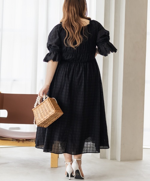 「CLETTE」 半袖ワンピース LL オフホワイト レディース_画像9