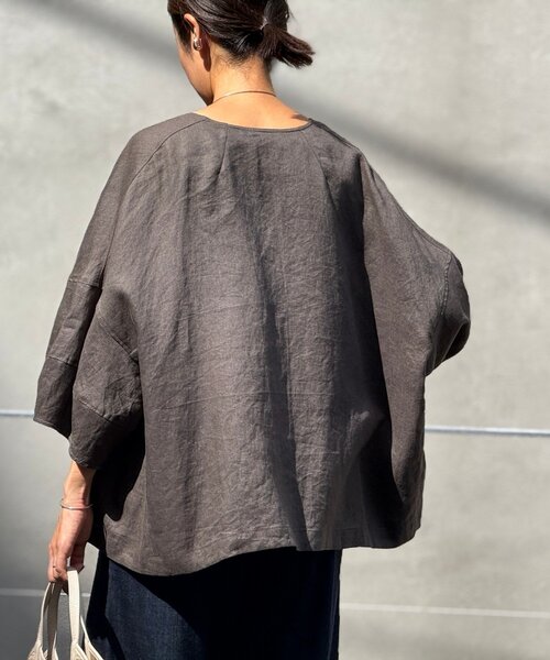 「BEARDSLEY」 ノーカラージャケット FREE グレー レディース_画像7