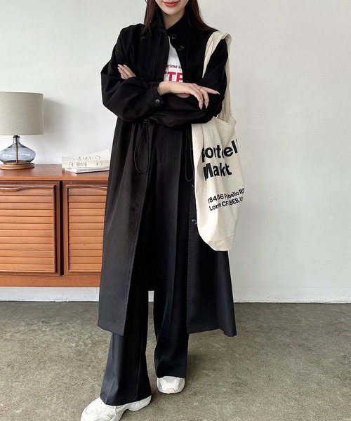 「Meiru」 トレンチコート LARGE アイボリー レディース_画像8
