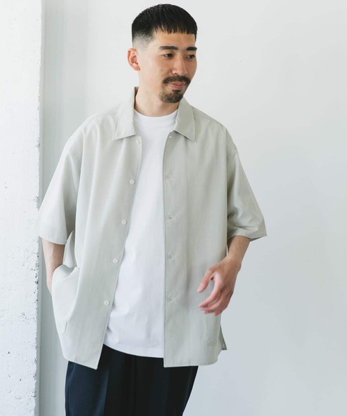 「URBAN RESEARCH DOORS」 半袖シャツ MEDIUM ブラック メンズ_画像2