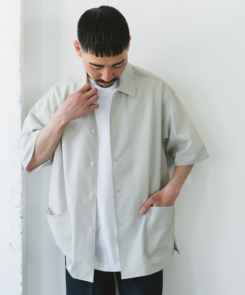 「URBAN RESEARCH DOORS」 半袖シャツ MEDIUM ブラック メンズ_画像4