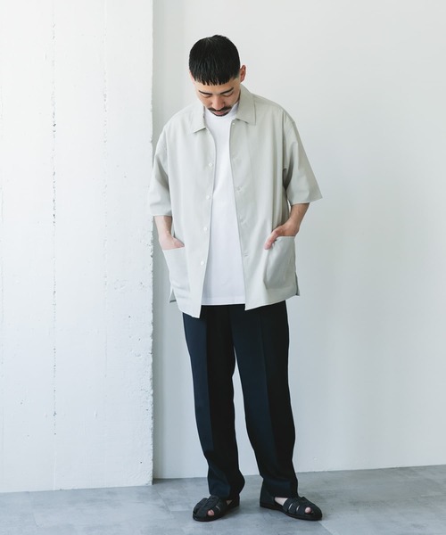 「URBAN RESEARCH DOORS」 半袖シャツ MEDIUM ブラック メンズ_画像8