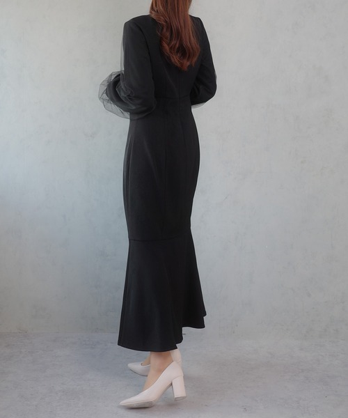 「CENEA」 長袖ワンピース LARGE チャコール レディース_画像5
