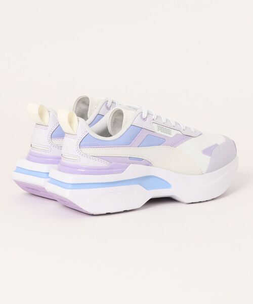 「PUMA」 ローカットスニーカー 22.0cm ホワイト×パープル レディース_画像3