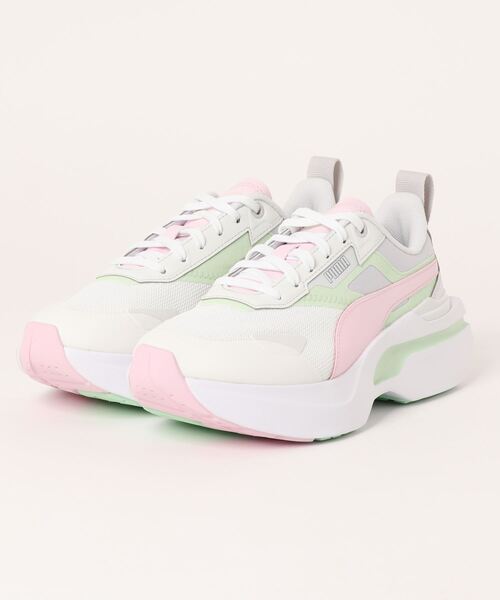 「PUMA」 ローカットスニーカー 22.0cm ホワイト×パープル レディース_画像4
