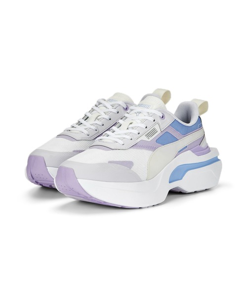 「PUMA」 ローカットスニーカー 22.0cm ホワイト×パープル レディース_画像5