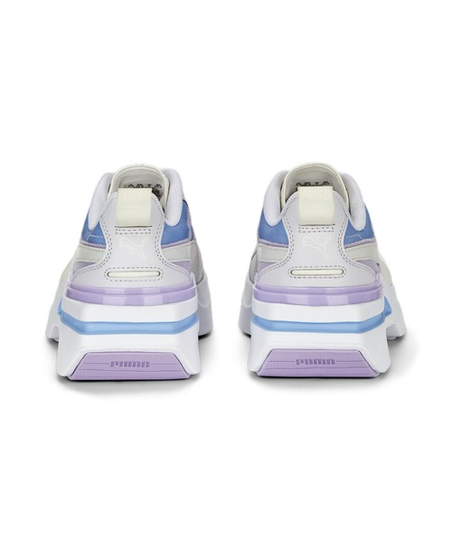 「PUMA」 ローカットスニーカー 22.0cm ホワイト×パープル レディース_画像6