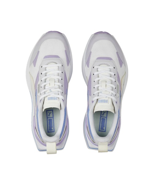「PUMA」 ローカットスニーカー 22.0cm ホワイト×パープル レディース_画像9