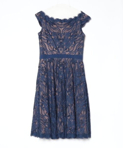 TADASHI SHOJI 0 ブルー レースワンピース 半袖 Tadashi Shoji 」 レース 半袖ワンピース 0 ブルー レディース