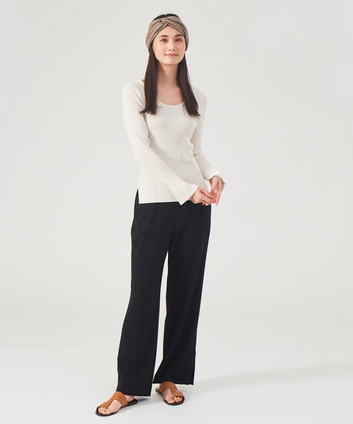 「qualite」 イージーパンツ 36 ベージュ レディース_画像9