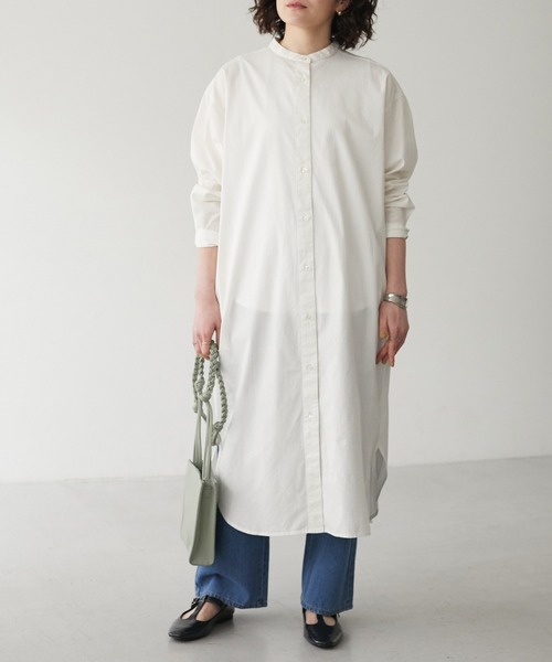 Sale 62 Off ワンピース シャツワンピース バンドカラーシャツワンピース 3 493円 Aynaelda Com
