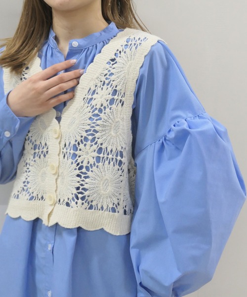 CORNERS ベスト ジレ クロシェレースベスト レディース