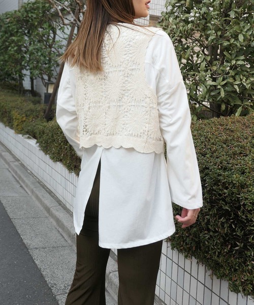 CORNERS ベスト ジレ クロシェレースベスト レディース