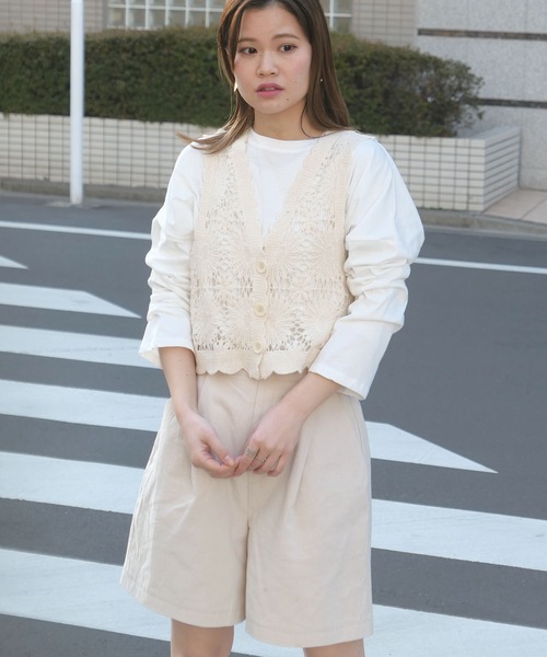 CORNERS ベスト ジレ クロシェレースベスト レディース