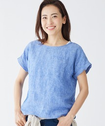 LLビーン　JAPAN FIT　リネン，麻100％半袖シャツ未使用タグ付き L.L.Bean tシャツ プレミアム・ウォッシャブル・リネン・シャツ