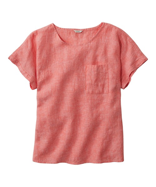 tシャツ プレミアム・ウォッシャブル・リネン・シャツ、半袖ティ ジャパン・フィット レディース プレミアム・ウォッシャブル・リネン・シャツ、半袖ティ