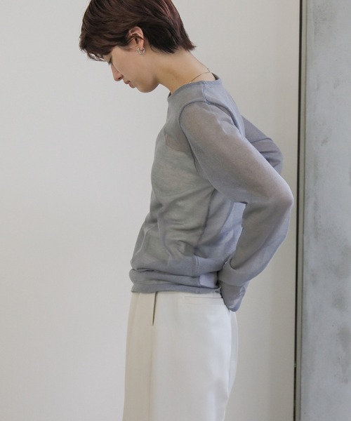 ニット セーター 「吸湿性」「通気性」「抗菌性」シアーニットクルーネックプルオーバー レディース select MOCA ニット セーター 「サイズ展開あり」クルーネック