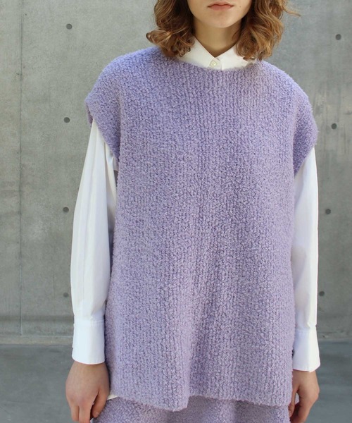 ニット セーター boucle plush pullover(ブークレベストプルオーバー) レディース