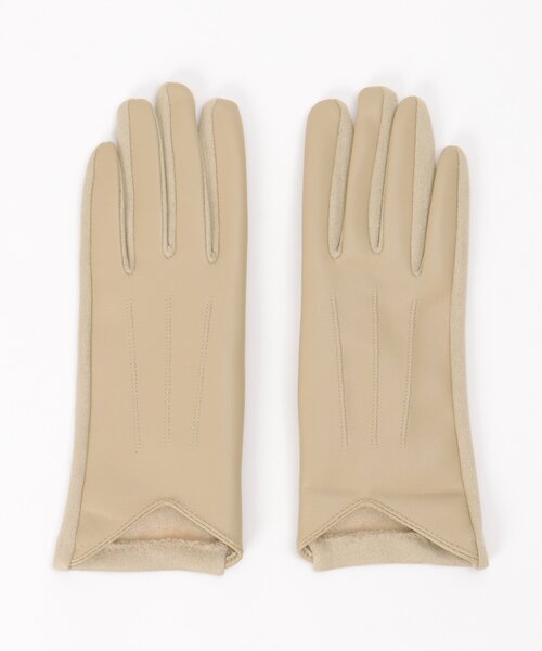 ikka（イッカ） 手袋 エコレザーライン入りグローブ レディース