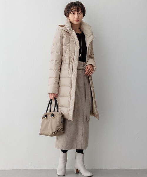 23区☆今季店舗限定size44 シレータフタダウン　ベージュ 23区 ダウンコート ダウンジャケット 「新色追加/洗える/撥水
