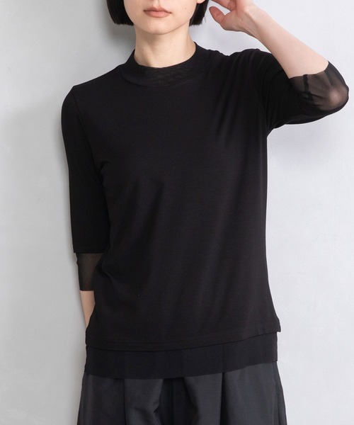 マルシャルテル  黒　上質プルオーバー MARECHAL TERRE（マルシャルテル） tシャツ Tシャツ チュール