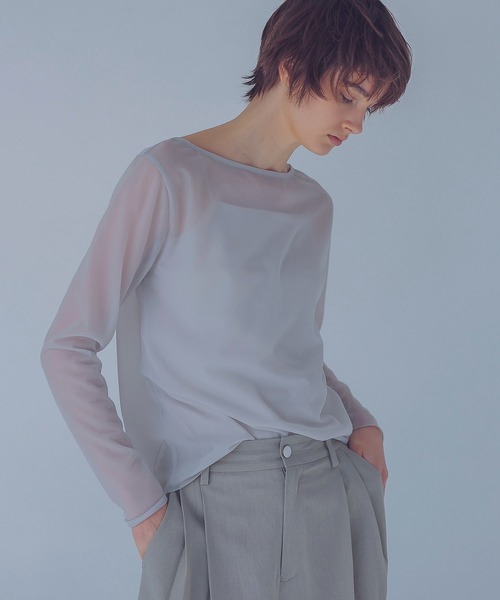 tシャツ tricot organdy sheer long tee(トリコットオーガンジーシアーロングTシャツ) レディース DRESSLAVE tシャツ tricot organdy sheer long tee(トリコット