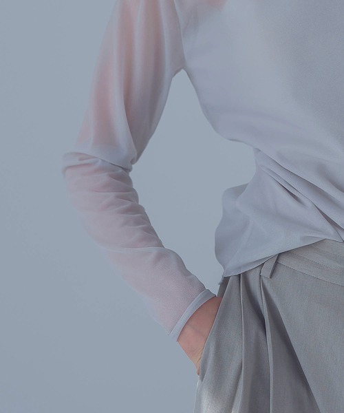 tシャツ tricot organdy sheer long tee(トリコットオーガンジーシアーロングTシャツ) レディース DRESSLAVE tシャツ tricot organdy sheer long tee(トリコット