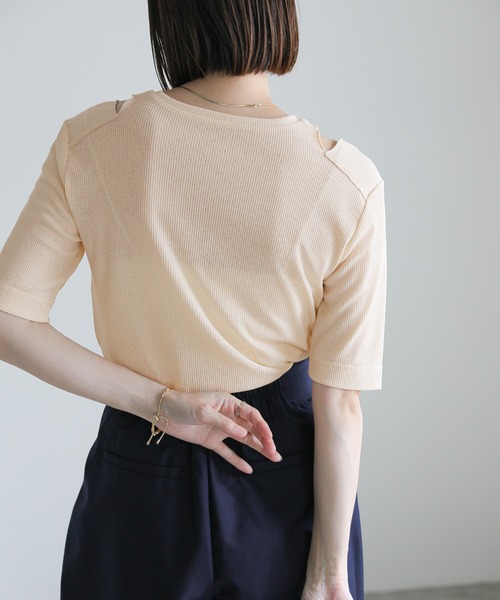 select MOCA（セレクトモカ） tシャツ スリットデザインテレコトップス
