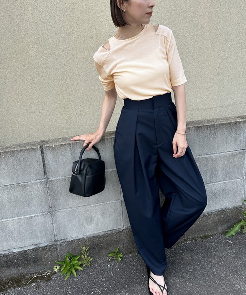 select MOCA（セレクトモカ） tシャツ スリットデザインテレコトップス