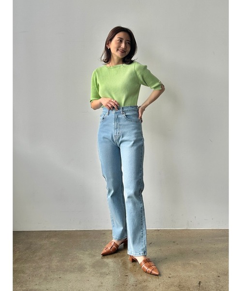ニット セーター パーソナルカラーボタンデザインリブニット「低身長・小柄女性」 レディース ニット セーター パーソナルカラーボタンデザインリブニット「低
