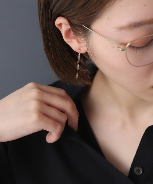 Lilas ピアス キャビアチェーンピアス K10(両耳) レディース
