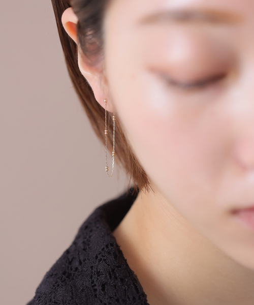 Lilas ピアス キャビアチェーンピアス K10(両耳) レディース