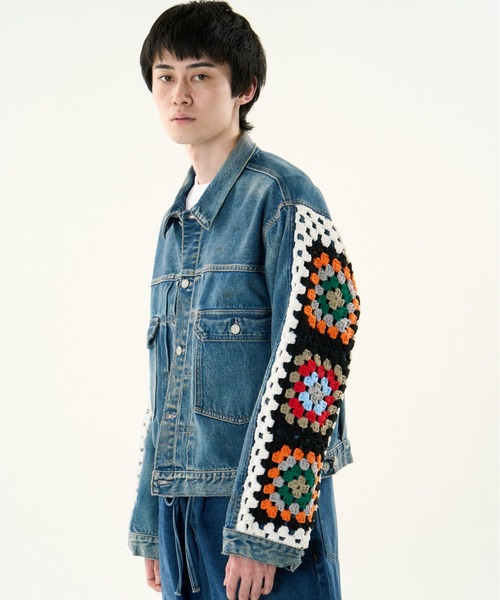 ジャケット・アウター DISCOVERED CROCHET DENIM BLOUSON 2025SS DISCOVERED（ディスカバード） デニムジャケット gジャン DISCOVERED
