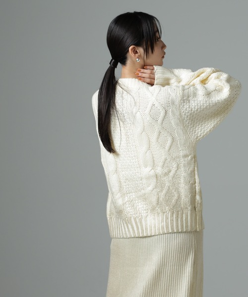 美品✨フォクシー 2024年 春に◎Logan ニットカーディガン 長袖 40 LOGAN knitting mills（ローガン ニッティング ミルズ） カーディガン