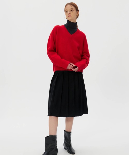 ニット セーター KUME/クメ V-neck Superfine Merino Wool Sweater ウールセーター レディース