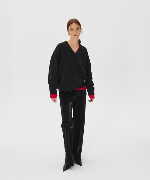 KUME ニット セーター KUME/クメ V-neck Superfine Merino Wool 
