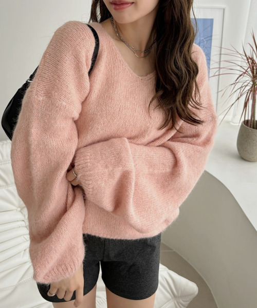 DEPARTMENT 5 売れ筋商品|||デパートメントファイブ ニット&セーター アウター レディース Sweaters Pink 婦人コットン中タツVネックセーター （ニット・セーター
