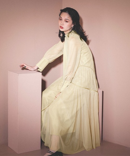 DONOBAN ドレス 「ANDRESD」piping tulle dress Aラインドレス
