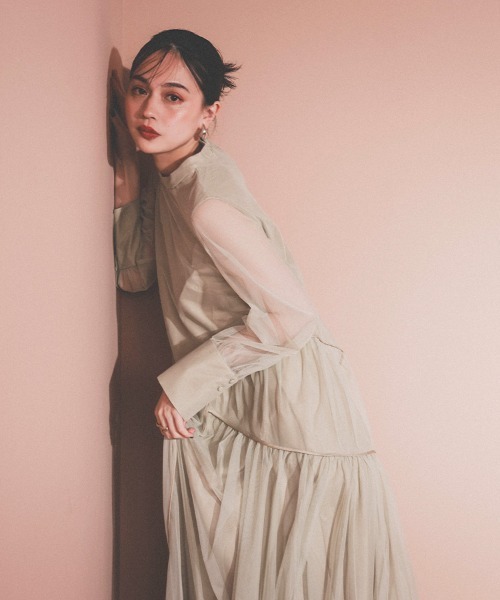 【ANDRESD】piping tulle dress Aラインドレス DONOBAN ドレス 「ANDRESD」piping tulle dress Aラインドレス