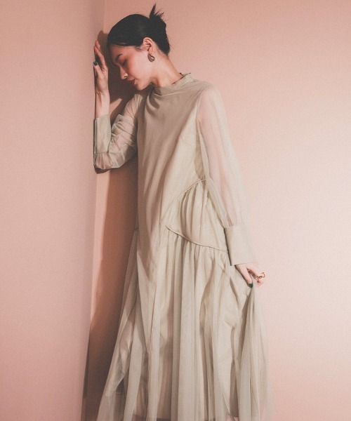 DONOBAN ドレス 「ANDRESD」piping tulle dress Aラインドレス