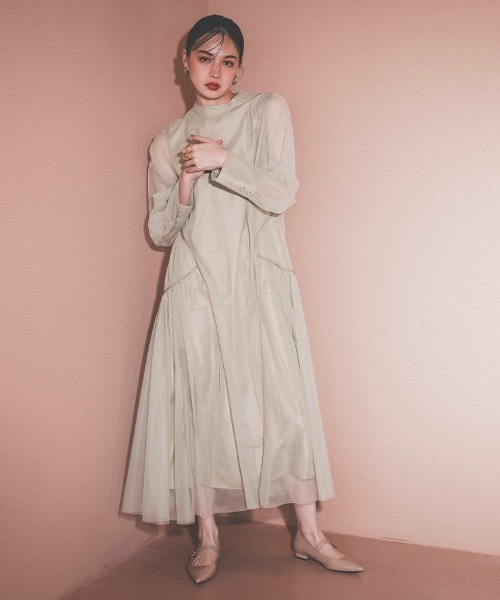 【ANDRESD】piping tulle dress Aラインドレス DONOBAN ドレス 「ANDRESD」piping tulle dress Aラインドレス