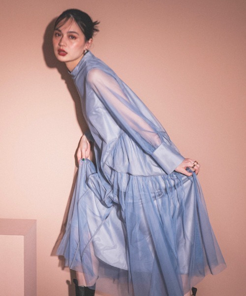 DONOBAN ドレス 「ANDRESD」piping tulle dress Aラインドレス