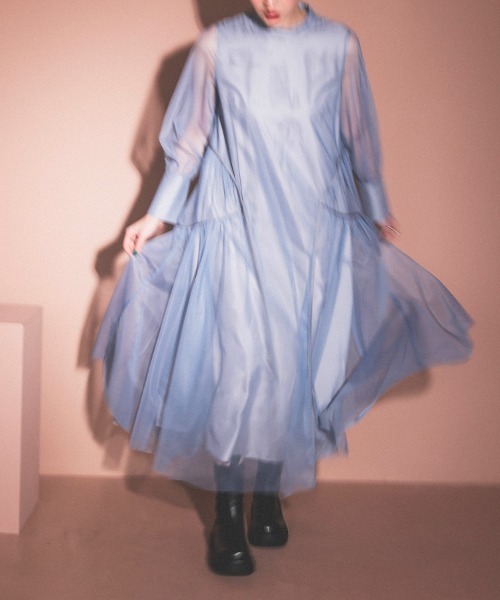 DONOBAN ドレス 「ANDRESD」piping tulle dress Aラインドレス