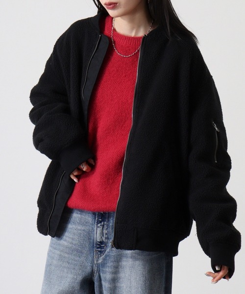 Ree&Mee ブルゾン アウター モコモコ ボア MA-1 ブルゾン アウター