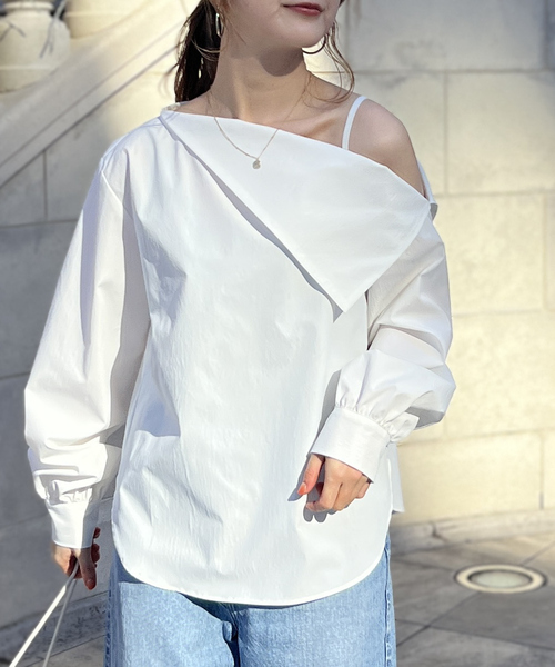EMMA ROUGE VIF 【一部店舗限定】アシメオフショルブラウス ROUGE VIF Sophie ブラウス シャツ 「一部店舗限定」アシメ