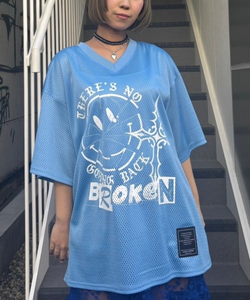 tシャツ BROKEN SMILE MESH トップス レディース メンズ