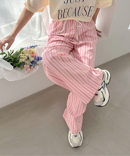 PILIT パンツ ストライプパジャマパンツ レディース : ZOZOTOWN
