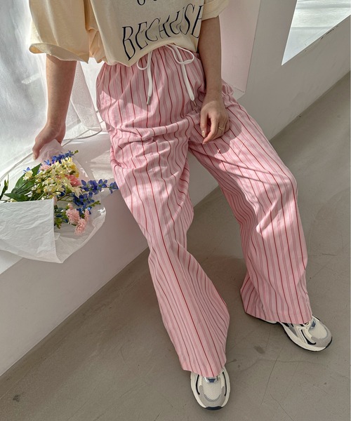 PILIT パンツ ストライプパジャマパンツ レディース : ZOZOTOWN