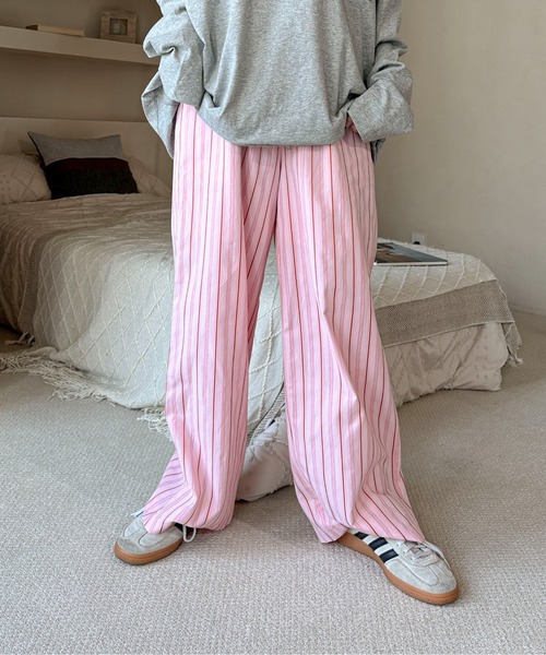 PILIT パンツ ストライプパジャマパンツ レディース : ZOZOTOWN