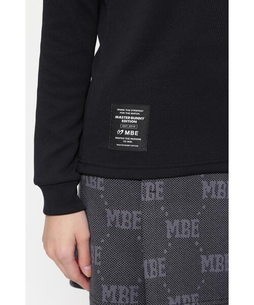 極美品 マスターバニー MBE柄ジャガード モックネックカットソー チェッカージャガード裏起毛長袖モックネックカットソー | MASTER